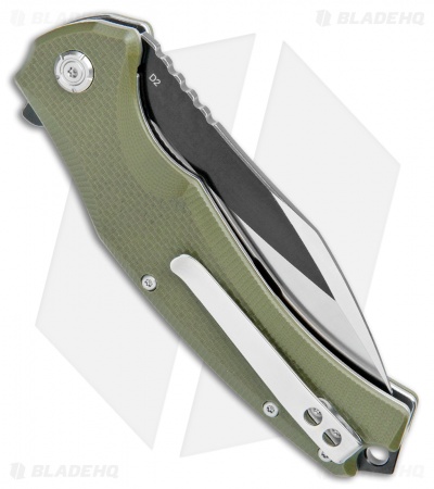 QSP Snipe Liner Lock Knife OD Green G-10 (3.57" Two Tone) 
