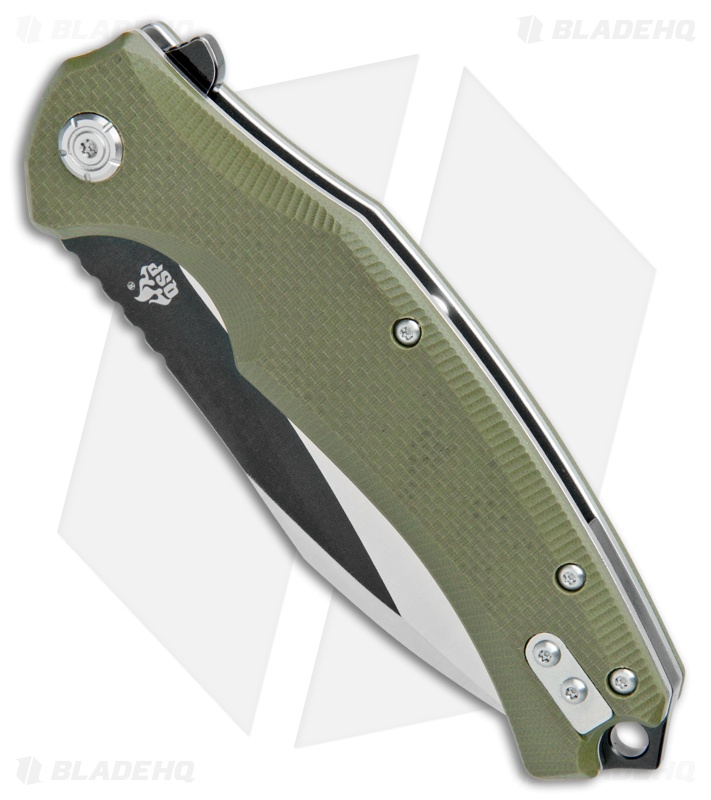 QSP Snipe Liner Lock Knife OD Green G-10 (3.57" Two Tone) 