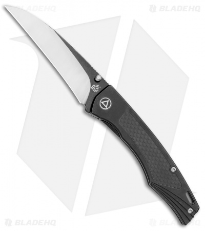 QSP Songbird Frame Lock Knife Black Titanium/CF (3.75" Two Tone) 