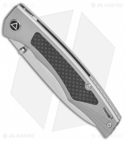 QSP Songbird Frame Lock Knife Gray Titanium/CF (3.75" Satin) 