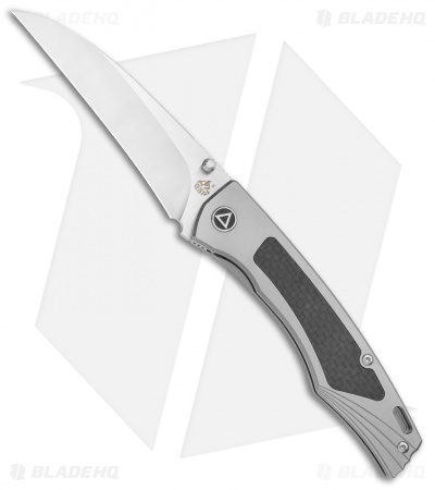 QSP Songbird Frame Lock Knife Gray Titanium/CF (3.75" Satin) 