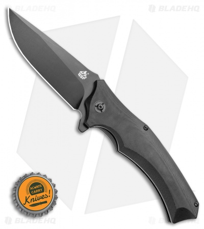 QSP Sthenia Liner Lock Knife Black G-10 (3.25" Black) 