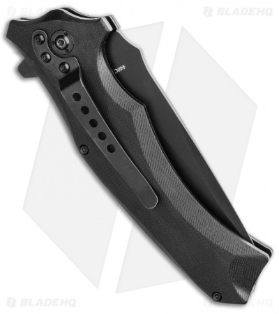 QSP Sthenia Liner Lock Knife Black G-10 (3.25" Black) 