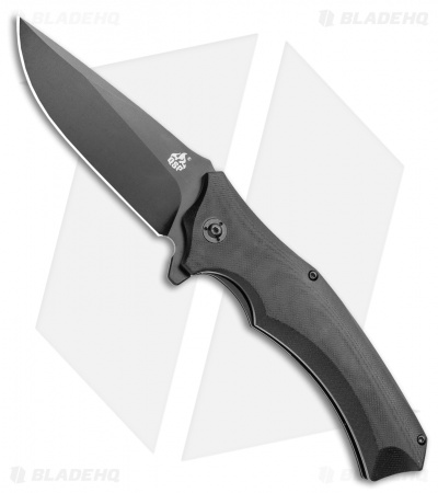 QSP Sthenia Liner Lock Knife Black G-10 (3.25" Black) 