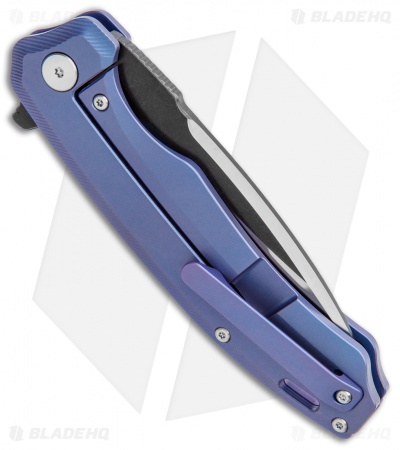 QSP Woodpecker Frame Lock Knife Blue Titanium (3.75" Two Tone) 