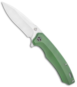 QSP Woodpecker Frame Lock Knife Green Titanium (3.75" Satin) 