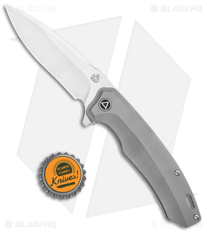 QSP Woodpecker Frame Lock Knife Gray Titanium (3.75