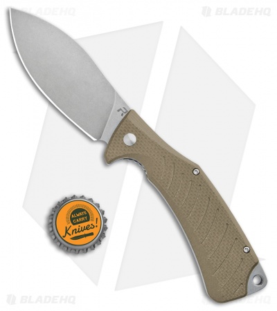 REVO Ness Liner Lock Flipper Knife FDE G-10 (3.3" Stonewash)