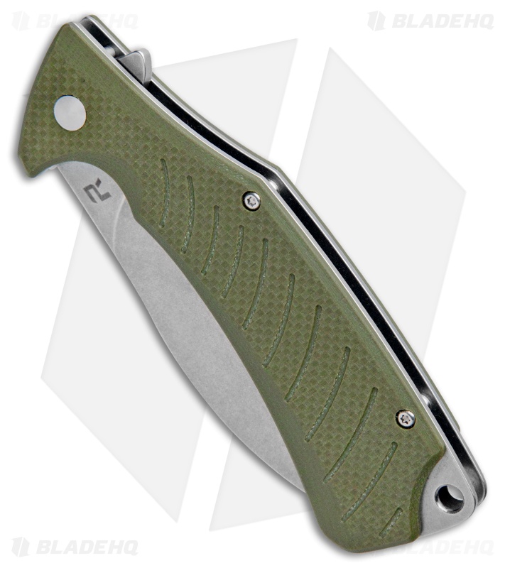 REVO Ness Liner Lock Flipper Knife OD Green G-10 (3.3" Stonewash)