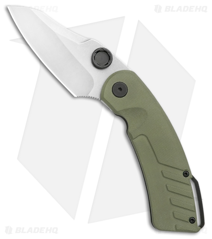 REVO Recoil Frame Lock Knife OD Green G-10 (3" Stonewash)