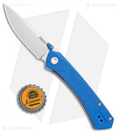 REVO Warden Spring Assist Liner lock Knife Blue G10 (3" Stonewash)