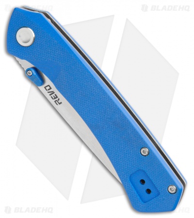 REVO Warden Spring Assist Liner lock Knife Blue G10 (3" Stonewash)