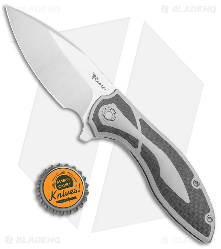Reate Iron Frame Lock Flipper Knife Carbon Fiber (3.25" Satin)