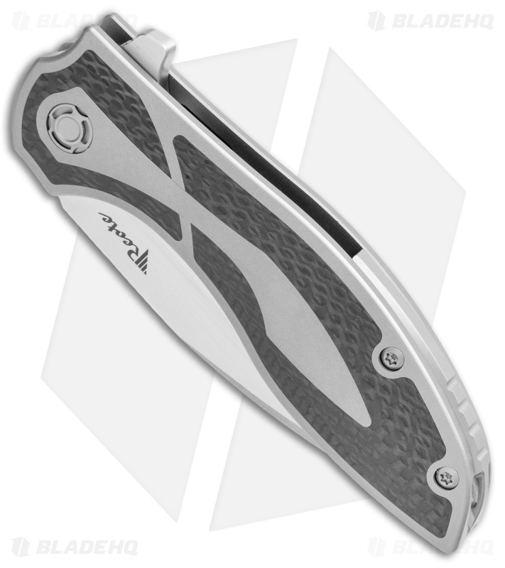 Reate Iron Frame Lock Flipper Knife Carbon Fiber (3.25" Satin)