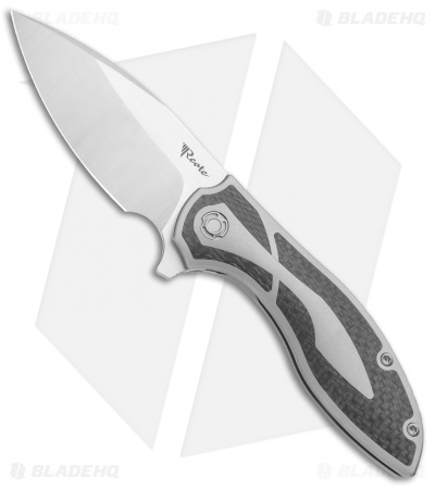 Reate Iron Frame Lock Flipper Knife Carbon Fiber (3.25" Satin)