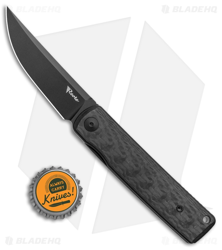 Reate Knives Bushido Liner Lock Knife Black Titanium CF (2.8" Black)