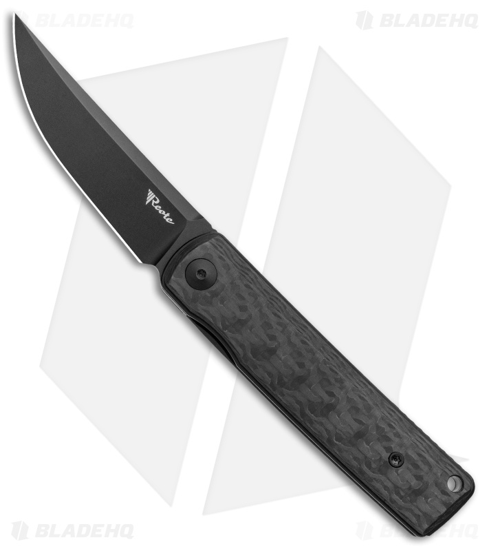 Reate Knives Bushido Liner Lock Knife Black Titanium CF (2.8" Black)