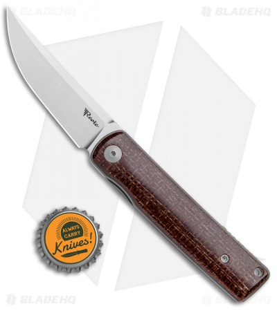 Reate Knives Bushido Liner Lock Knife Burlap Micarta  (2.8" Hand Satin)