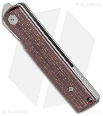 Reate Knives Bushido Liner Lock Knife Burlap Micarta  (2.8" Hand Satin)