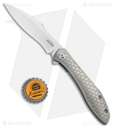 Reate Moen Mongoose Flipper Knife Titanium (3.625" Hand Rubbed Satin) RWL-34