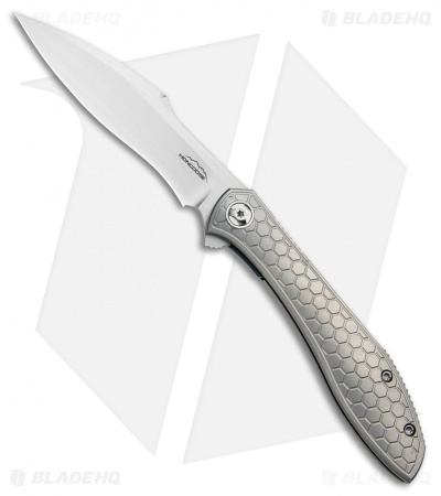 Reate Moen Mongoose Flipper Knife Titanium (3.625" Hand Rubbed Satin) RWL-34