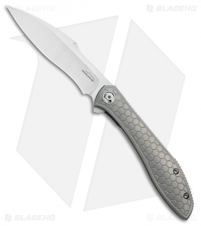 Reate Moen Mongoose Flipper Knife Titanium (3.625" Satin) RWL-34