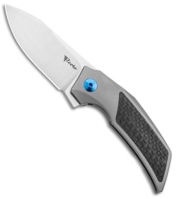 Reate Tashi Bharucha T2500 Frame Lock Flipper Knife Carbon Fiber (2.5" Satin)