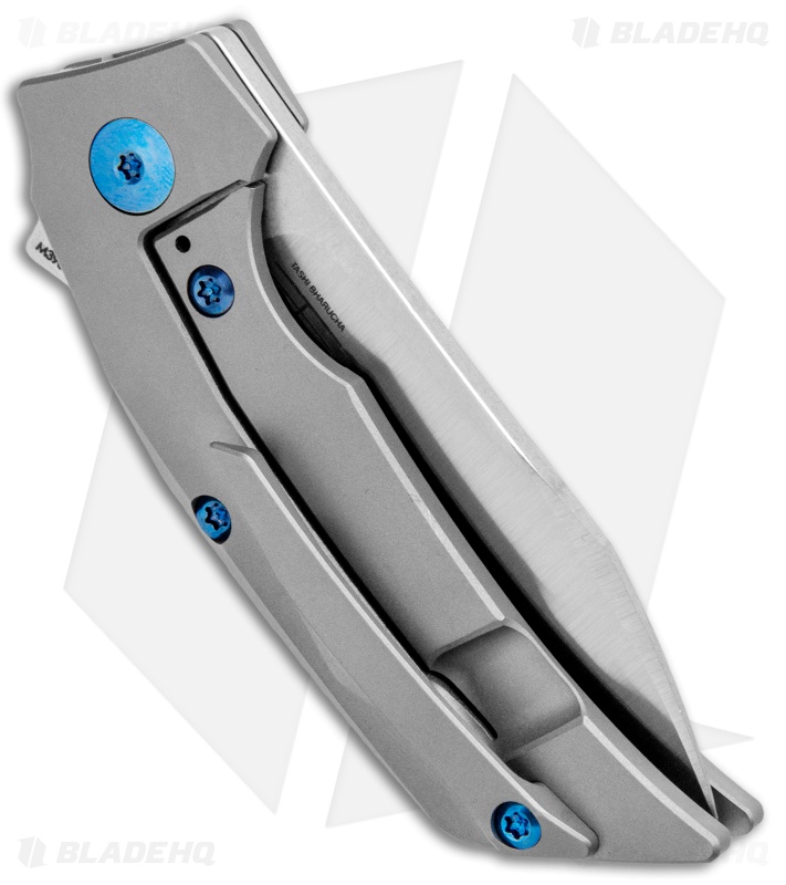 Reate Tashi Bharucha T2500 Frame Lock Flipper Knife Marble CF (2.5" Satin)