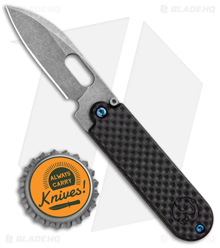 Serge Knife Co. Production Bean Flipper Ti/CF (2.13" Tumbled) BHQ Exclusive