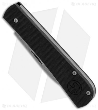 Serge Knife Co. Production Wharncliffe Slip Joint  Black G10 (2.75" Stonewash)
