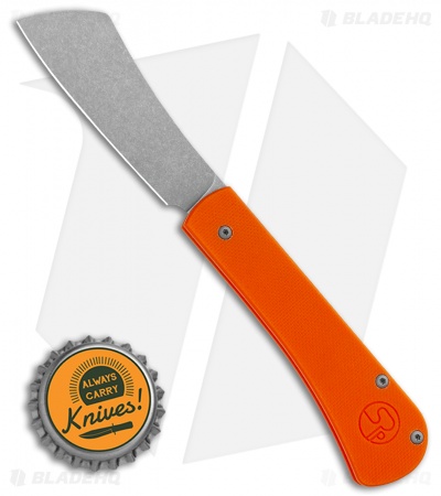 Serge Knife Co. Production Cleaver Slip Joint  Orange G10 (2.75" Stonewash)
