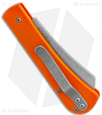 Serge Knife Co. Production Cleaver Slip Joint  Orange G10 (2.75" Stonewash)