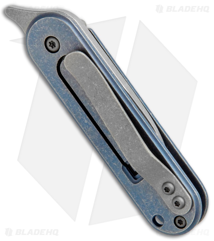 Serge Knife Co. Production Bean Flipper Blue Titanium (2.13" Tumbled) 