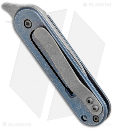 Serge Knife Co. Production Bean Flipper Blue Titanium (2.13" Tumbled) 