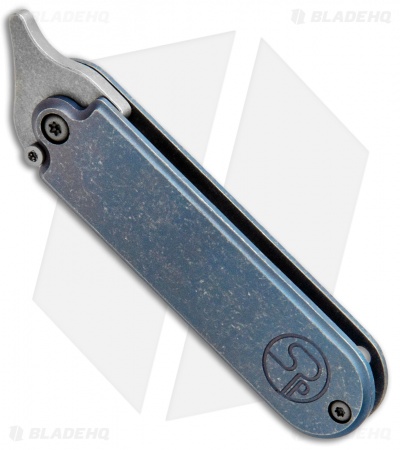 Serge Knife Co. Production Bean Flipper Blue Titanium (2.13" Tumbled) 