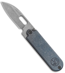 Serge Knife Co. Production Bean Flipper Blue Titanium (2.13" Tumbled) 