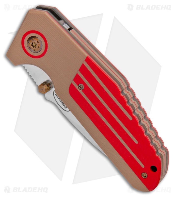 Shane Sibert Custom Pocket Rocket Liner Lock Knife Coyote/Orange G-10