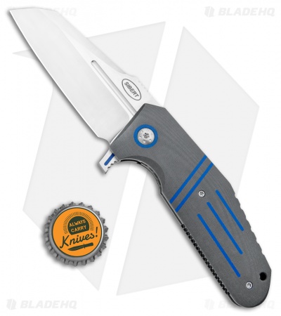 Shane Sibert Custom Pocket Rocket Liner Lock Knife Gray G-10 (3.625" Satin)