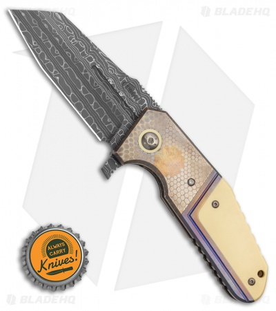 Shane Sibert Custom Pocket Rocket Liner Lock Knife Ti/Superconductor (Damascus)