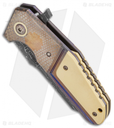 Shane Sibert Custom Pocket Rocket Liner Lock Knife Ti/Superconductor (Damascus)