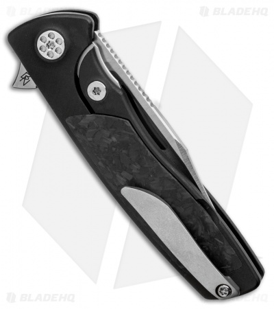 Sharp By Design Micro Evo Typhoon Bowie Knife Black Ti/Marble CF (3" Satin)
