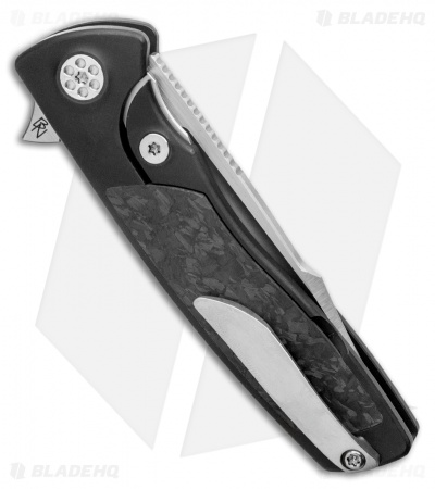 Sharp By Design Micro Evo Typhoon Tanto Knife Black Ti/Marble CF (3" Satin)