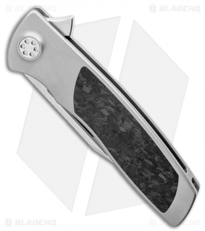 Sharp By Design Micro Evo Typhoon Bowie Knife Ti/Marble CF (3" Satin)