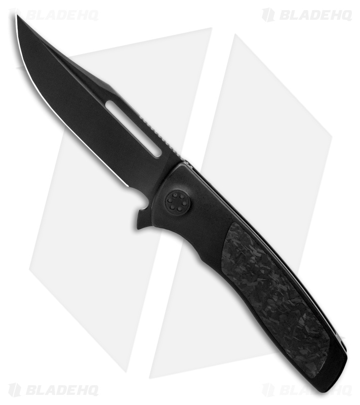 Sharp By Design Micro Evo Typhoon Bowie Knife Black Ti/Marble CF (3" Black)