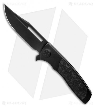 Sharp By Design Micro Evo Typhoon Bowie Knife Black Ti/Marble CF (3" Black)