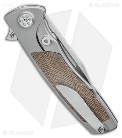 Sharp By Design Micro Evo Typhoon Bowie Knife Ti/Green Micarta (3" Satin)