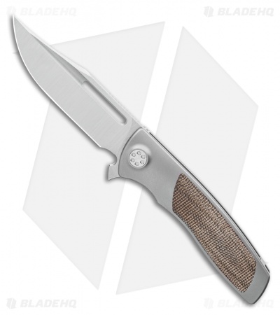 Sharp By Design Micro Evo Typhoon Bowie Knife Ti/Green Micarta (3" Satin)