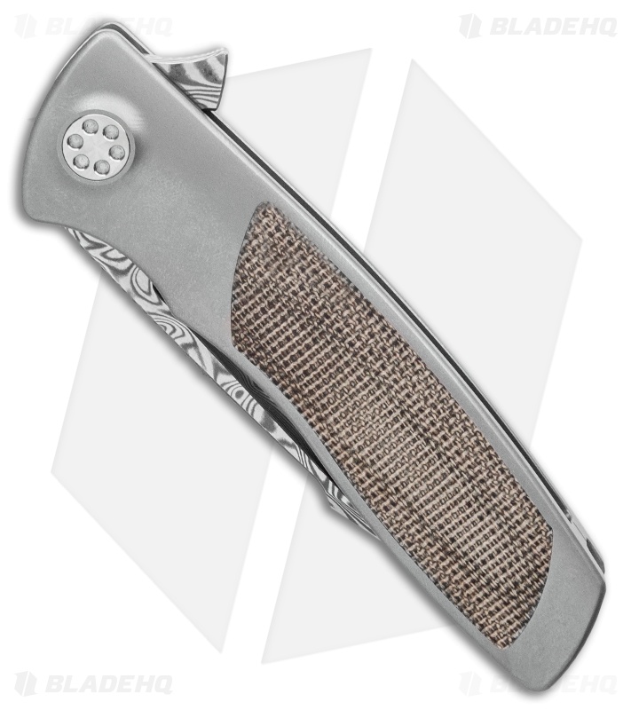 Sharp By Design Micro Evo Typhoon Tanto Knife Ti/Green Micarta (3" Damascus)