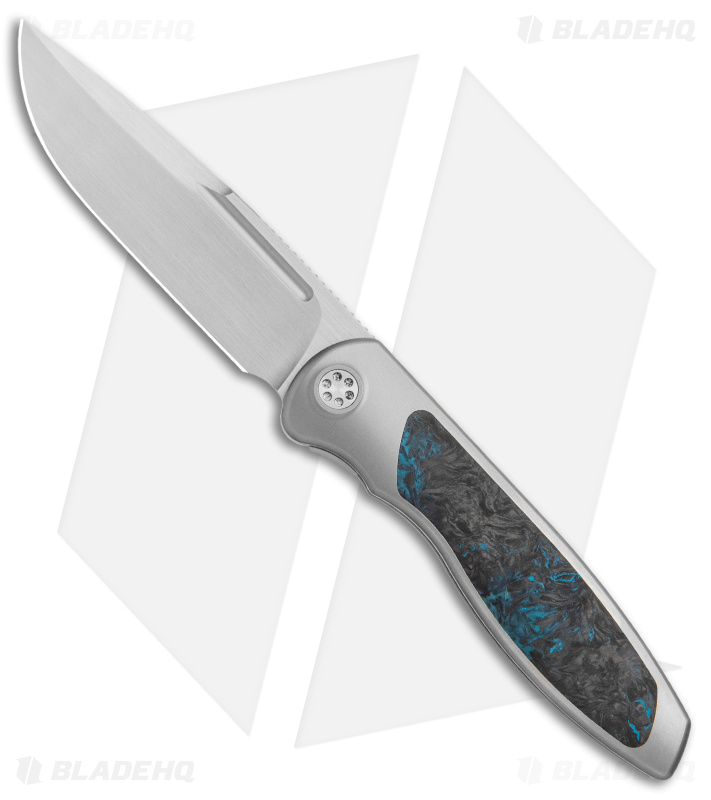 Sharp By Design Mini Tempest Drop Point Knife Marble Blue CF (3.5" Satin)