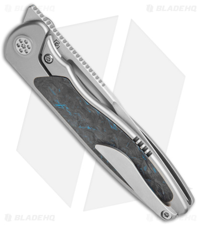 Sharp By Design Mini Tempest Drop Point Knife Marble Blue CF (3.5" Satin)